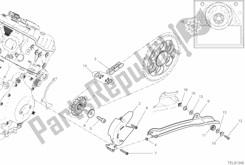 Todas las partes para Piñón Delantero - Cadena de Ducati Streetfighter V4 Thailand 1103 2020